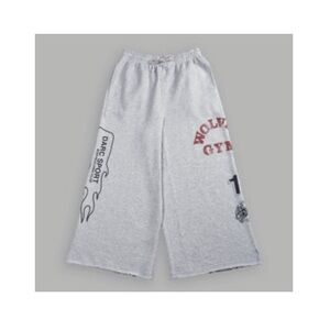 Darc Sport Wolves Gym V2 Oversized Omen Sweatpants in Light Gray Size M NWOT